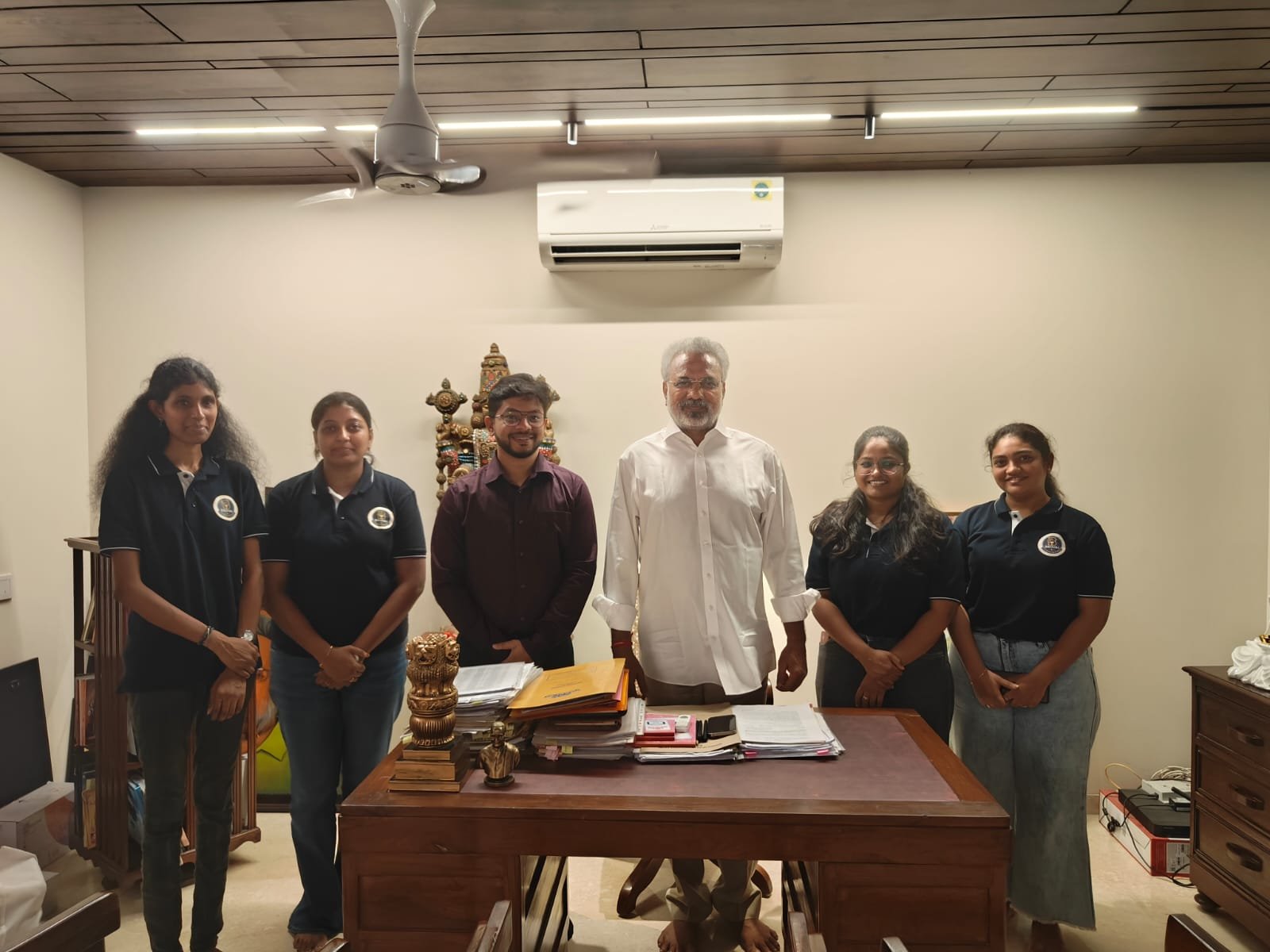 Students and mentors celebrating a school technology event